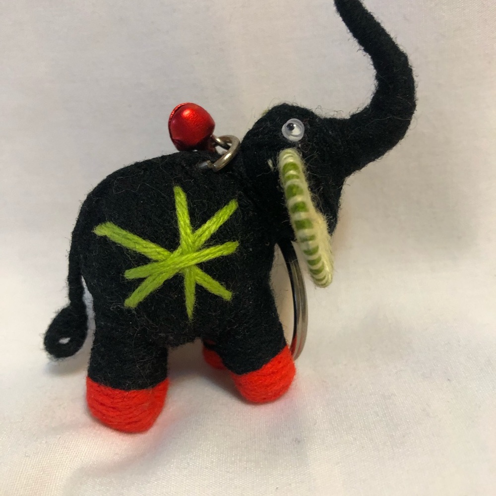 Never-Used Stuffed Cloth Elephant Keychain